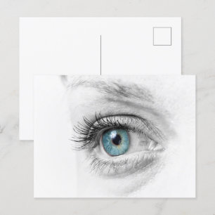 Human eye closeup postcard
