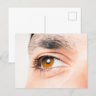 Human eye closeup postcard