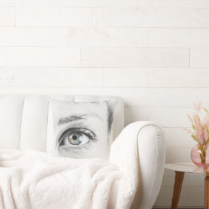 Human eye closeup throw pillow