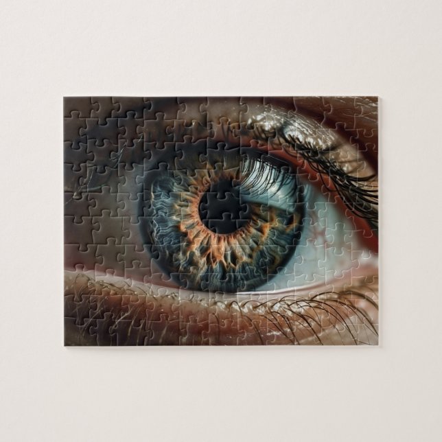 Human eye: sight, eyesight, retina, eyelash jigsaw puzzle (Horizontal)