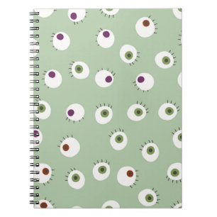 Human eyes Halloween seamless hand drawn cartoon s Notebook