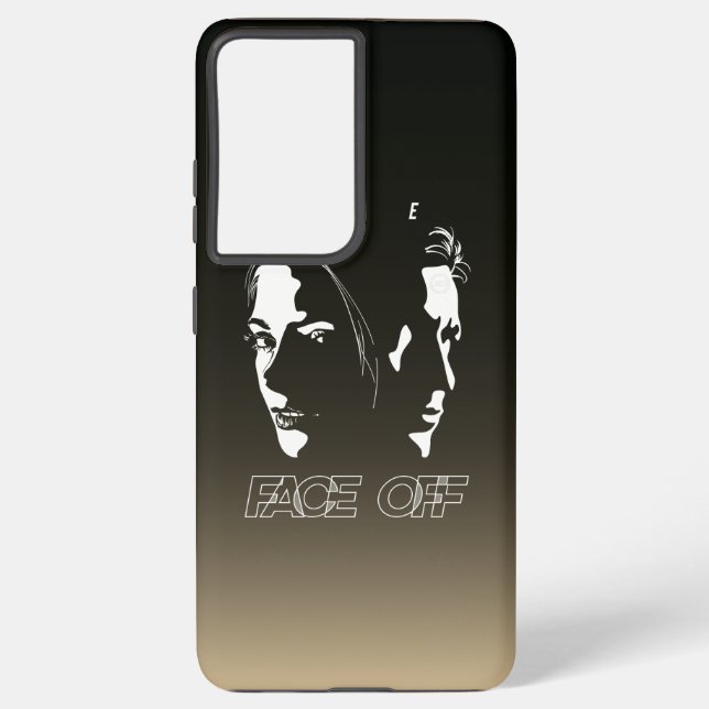 Human Face-off Silhouette Art | Samsung Galaxy S21+ Case (Back)