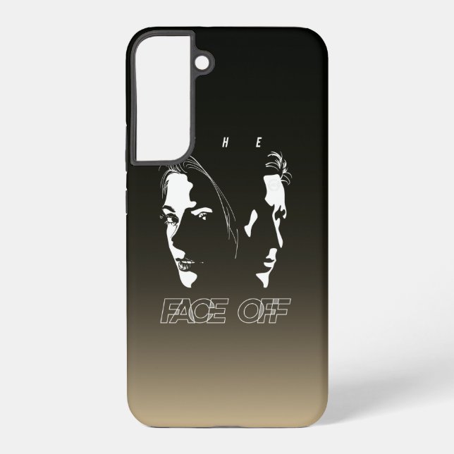 Human Face-off Silhouette Art | Samsung Galaxy S22+ Case (Back)
