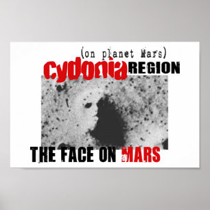 Human Face on Planet Mars Poster