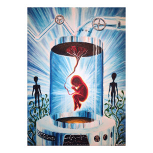 Human fetus raised by the aliens  photo print