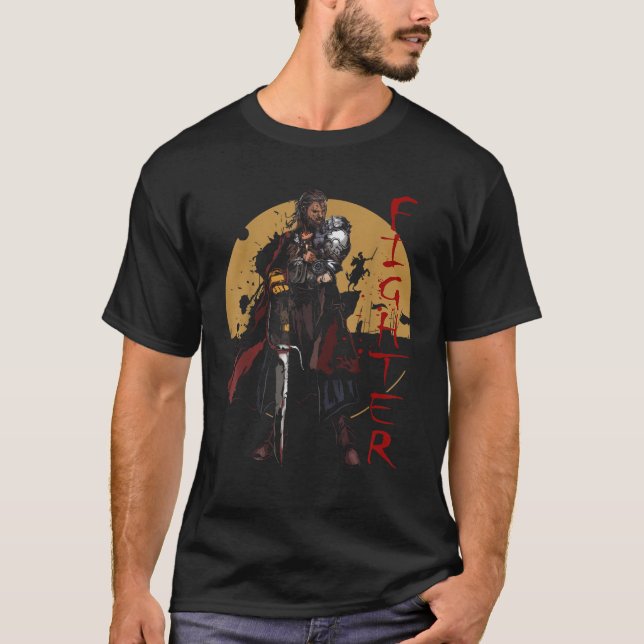 Human Fighter Fantasy Tabletop RPG Roleplaying Gam T-Shirt (Front)