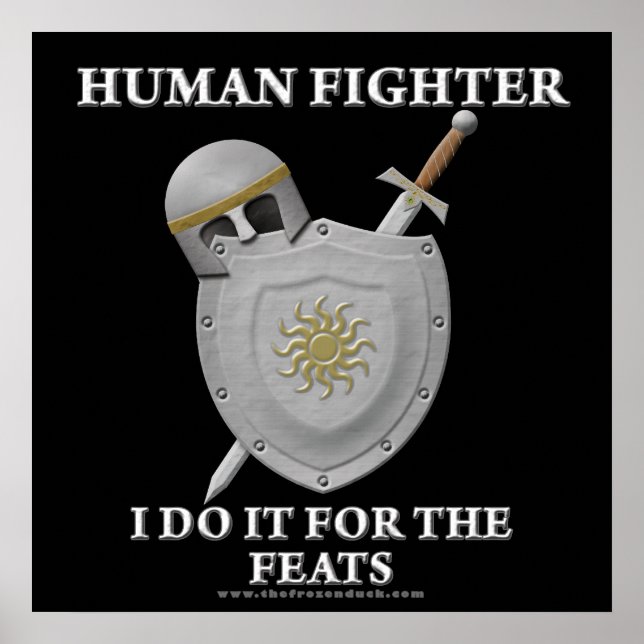 Human Fighter: For the Feats Poster (Front)