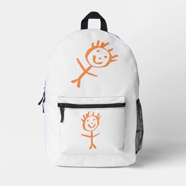 human figurine printed backpack (Front)