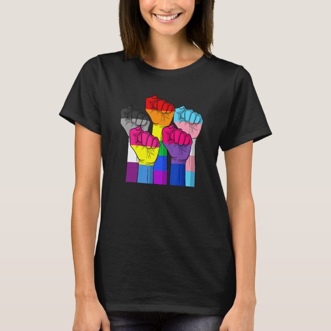Human Fist Lgbt Pride Gay Lesbian Transgender Bise T-Shirt (Front)
