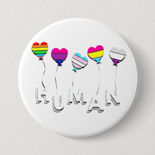 Human - Gay Lesbian Bisexual Transgender Pansexual 3 Inch Round Button