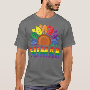 Human Gay Sunflower Pride Rainbow Proud Support Eq T-Shirt