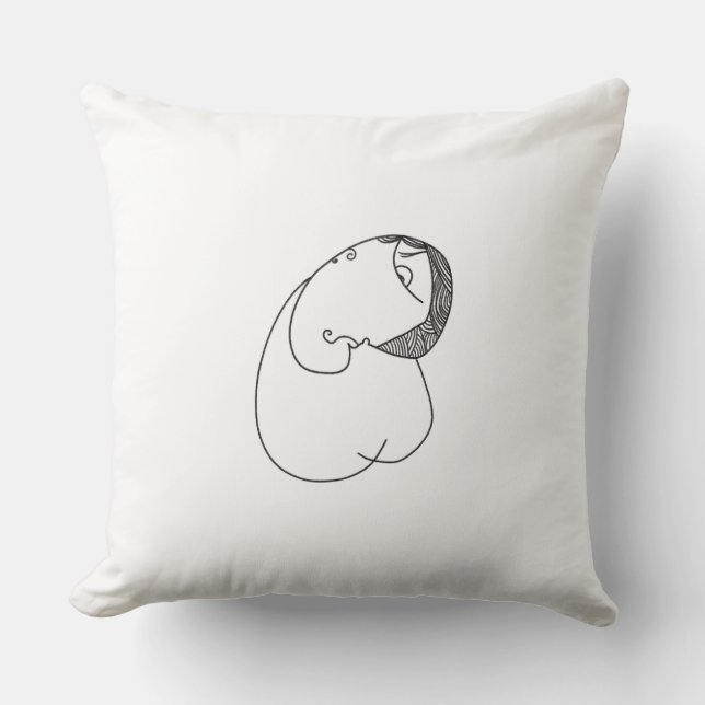 Human guy man contemporary art character throw pillow (Front)