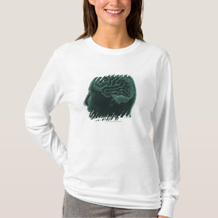 Human head in profile showing the brain T-Shirt