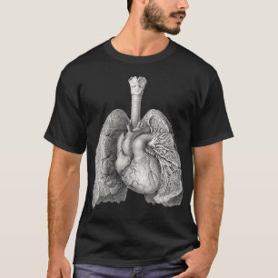 Human heart lungs Vintage medical anatomy Anatomic T-Shirt