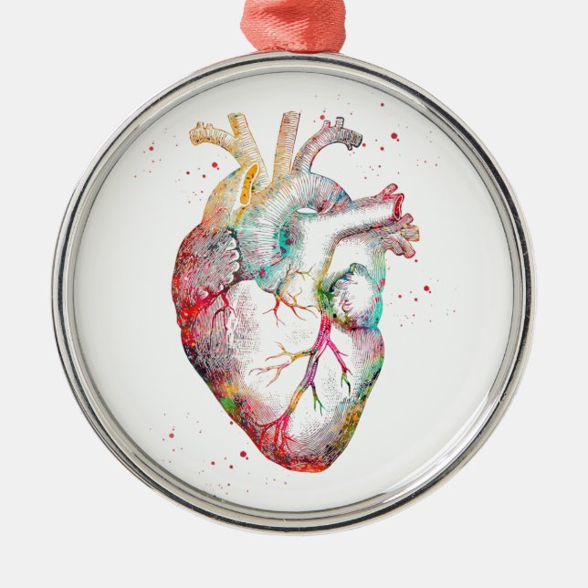 Human Heart Metal Ornament (Front)