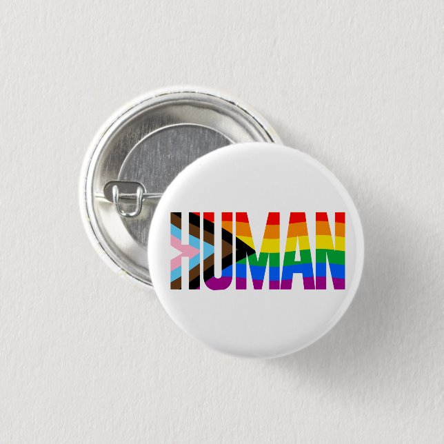Human Inclusivity Pride Flag 1 Inch Round Button (Front & Back)