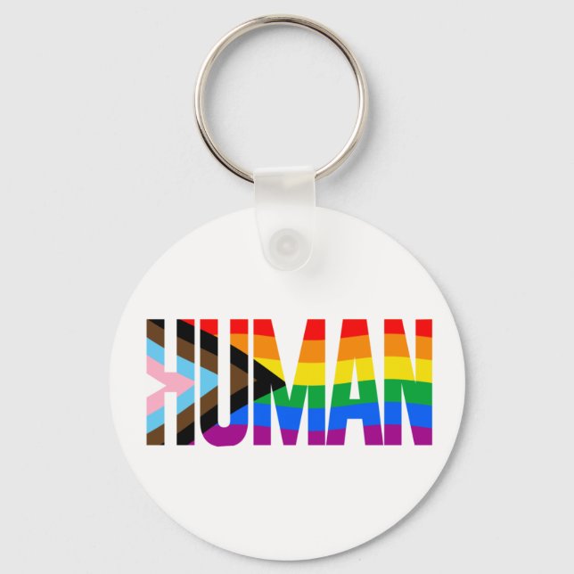 Human Inclusivity Pride Flag Keychain (Front)