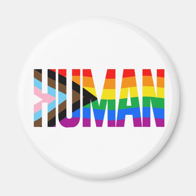 Human Inclusivity Pride Flag Magnet (Front)