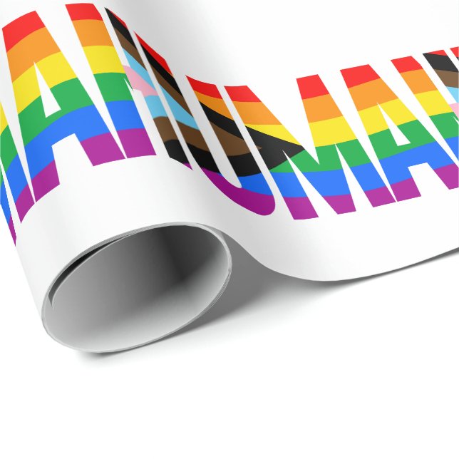 Human Inclusivity Pride Flag Wrapping Paper (Roll Corner)