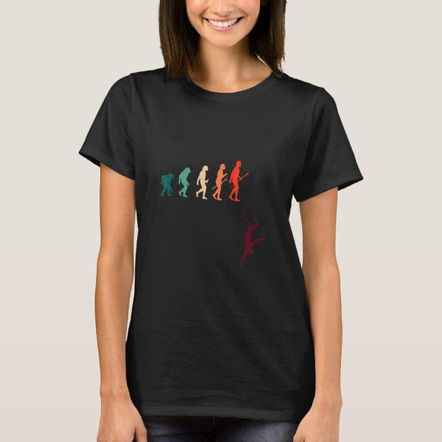 Human Jumping Evolution Activity Bungee Jump T-Shirt (Front)