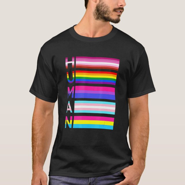 Human Lgbt Community Gay Transgender Pride T-Shirt (Front)