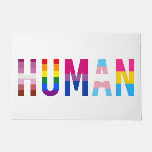 HUMAN LGBT Flag Gay Pride Month Transgender Doormat