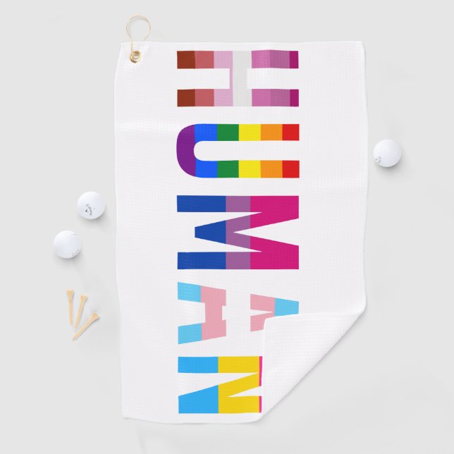 HUMAN LGBT Flag Gay Pride Month Transgender Golf Towel (InSitu)