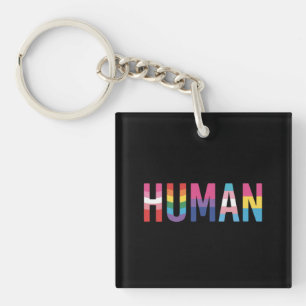 HUMAN LGBT Flag Gay Pride Month Transgender Keychain