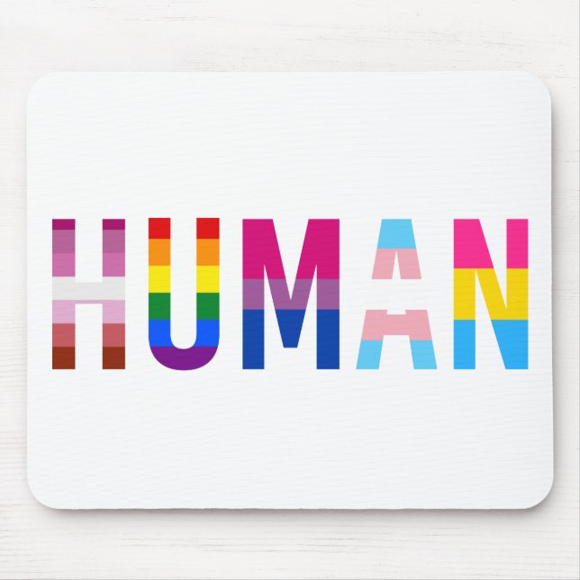 HUMAN LGBT Flag Gay Pride Month Transgender Mouse Pad (Front)