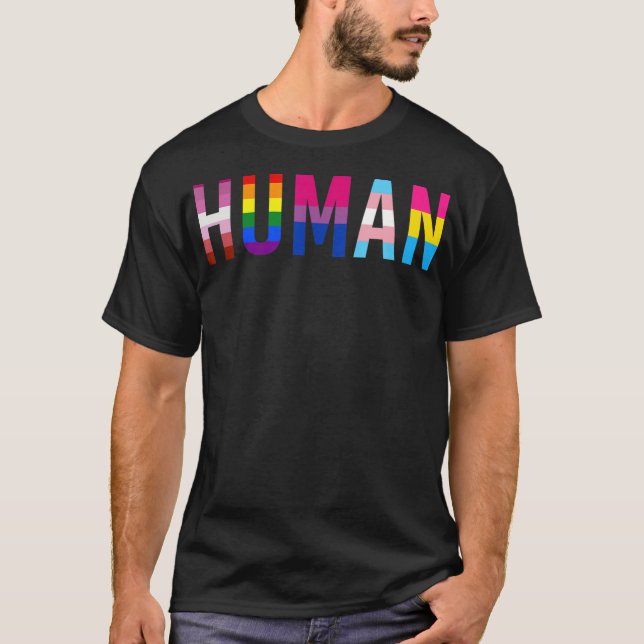 HUMAN LGBT Flag Gay Pride Month Transgender T-Shirt (Front)