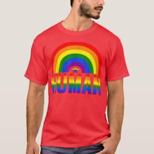 HUMAN LGBT Gay Pride Month Transgender Rainbow Les T-Shirt