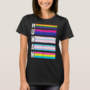 Human Lgbt Q Pride Flag Gay Bi Intersexual Trans P T-Shirt