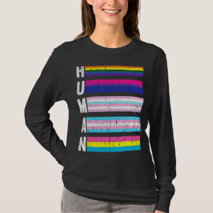 Human Lgbt Q Pride Flag Gay Bi Intersexual Trans P T-Shirt