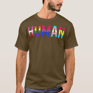 Human LGBT Q Proud Ally Gay Pride LGBT Flag Rainbo T-Shirt