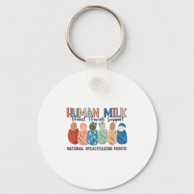 Human Milk Moms Milk S National Breastfeeding Mont Keychain (Front)
