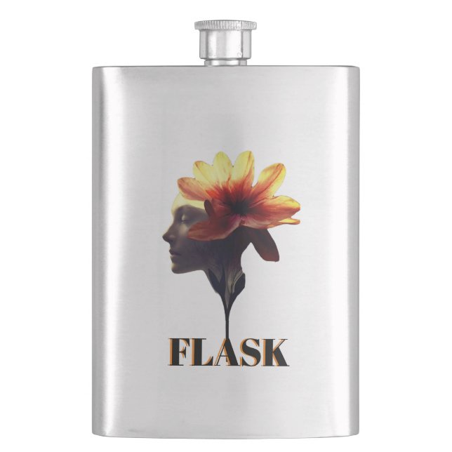 Human Petal Flower Design Uniquely Crafted for -  Hip Flask (Front)