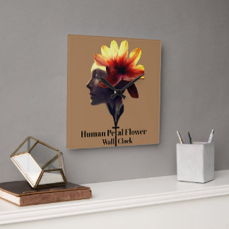 Human Petal Flower Design Uniquely Crafted for - Square Wall Clock