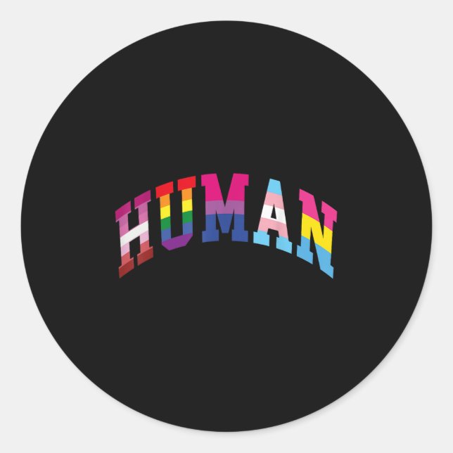 Human Pride Month Lgbt Gay Rainbow Equality Trans  Classic Round Sticker (Front)