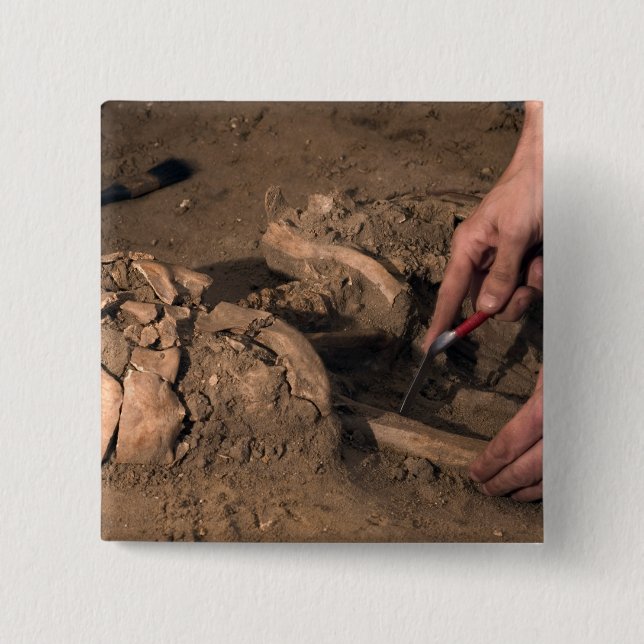 Human remains 2 inch square button (Front)