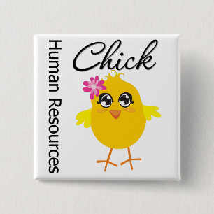 Human Resources Chick 2 Inch Square Button