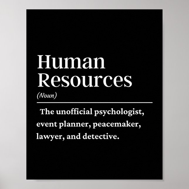 Human resources definition poster (Front)