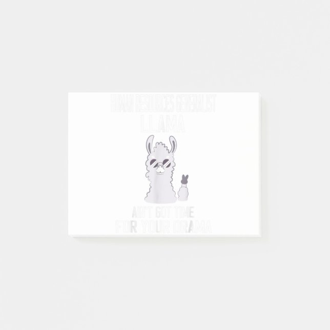Human Resources Generalist Llama Ain't Got Time Yo Post-it Notes (Front)