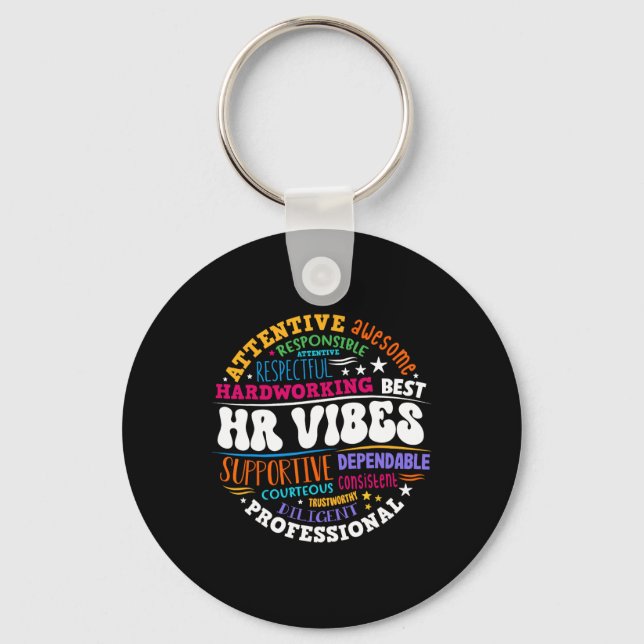 Human Resources Hr Vibes Analyst Employee Apprecia Keychain (Front)