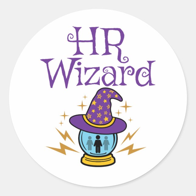 Human Resources HR Wizard Classic Round Sticker (Front)