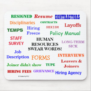 Human Resources Swear Words HR Manager Pet Peeves  Mouse Pad