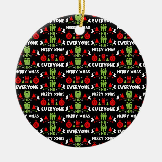 Human Resources Ugly Santa Xmas Gifts Ceramic Ornament (Front)