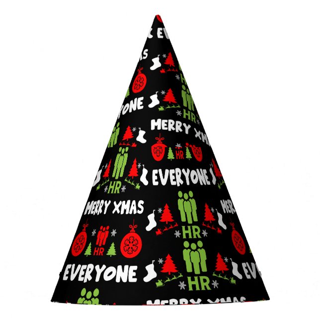 Human Resources Ugly Santa Xmas Gifts Party Hat (Front)