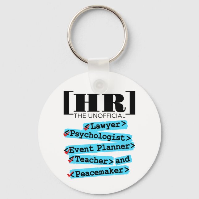 Human Resources Unofficial Funny HR Keychain (Front)