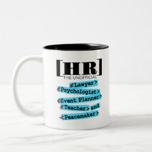 Human Resources Unofficial Funny HR Two-Tone Coffee Mug