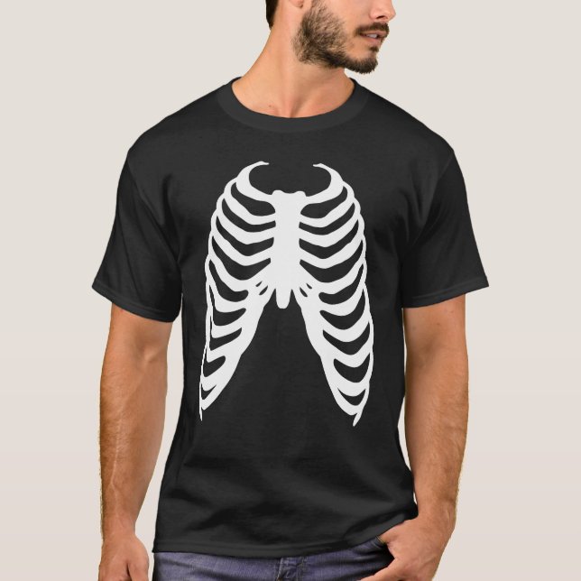 Human Ribs Cage Skeleton Bones Horror Terror T-Shirt (Front)
